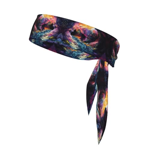 Colorida diadema de tenis de cueva, banda para el sudor adiustable, perfecta para fitness, baloncesto y correr.
