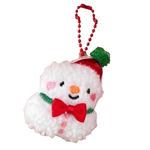 Kangnice Lovely Santa Cartoon Plush Toy For Kids Keychain Christmas Tree Cartoon Santa Soft Charm Stuffed Reindeer Ornament