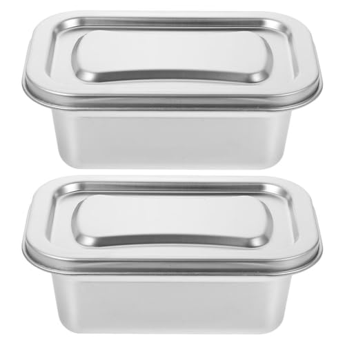 LIGIGWASH 2 Stück Eisbox aus Edelstahl Aufbewahrungsbehälter für Speiseeis Eisbehälter Eisbecher kühlschrank box Gefrierwannen Eiscreme-Gefrierbehälter Snackbehälter Rostfreier Stahl Silver LIGIGWASH 2 Stück Eisbox aus Edelstahl Aufbewahrungsbehälter für Speiseeis Eisbehälter Eisbecher kühlschrank box Gefrierwannen Eiscreme-Gefrierbehälter Snackbehälter Rostfreier Stahl Silver