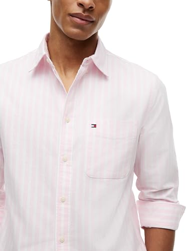 Image of Tommy Hilfiger Men's Long Sleeve Oxford Shirts in Regular Fit, Men's Button Down Shirts, Also Available in Big and Tall