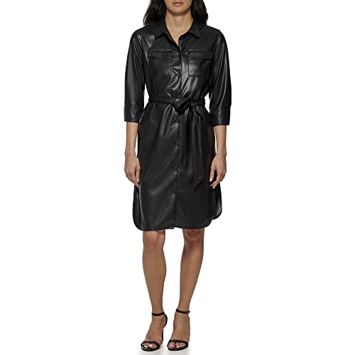 Calvin Klein Belted Shirtdress Black XS (US 0-2) at Amazon Women's Clothing store Calvin Klein Belted Shirtdress Black XS (US 0-2) at Amazon Women's Clothing store