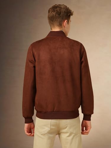 Image of Dennis Lingo Men Regular Fit Suede Fabric Full Sleeves Solid Jackets