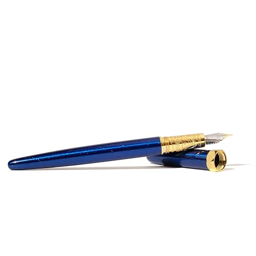 Image of Ferris Wheel Press , Bijou Fountain Pen, Blue Revelry, Double Gold Plated, Sapphire Lacquer Finish, Two-Tone Steel Nib, Fine Nib