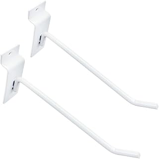 Prolinemax 2 Pcs 6' White Slatwall Hook Hooks Retail Display Wire Metal Hanger