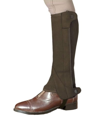 Ovation Small Ladies Half Chaps Elite Amara Ribbed Dark Brown