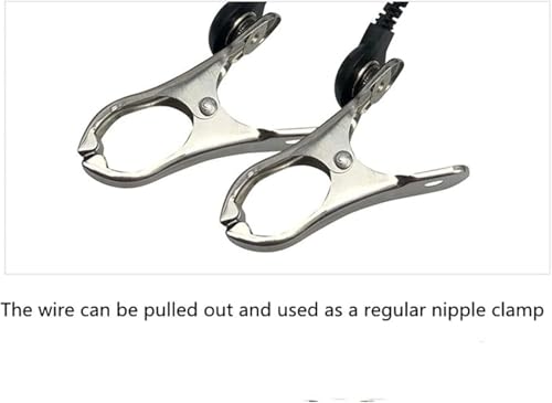Ajoktpt Upgrade Nipple Toy Nipple Clamps,Electric Shock Nipple Clamps Chain,Sex Toy Nipple Clips Adjustable Bdsm Nipple Clamps For Exciting Sexual Pleasure Yoga Sweater J52 thumb #5