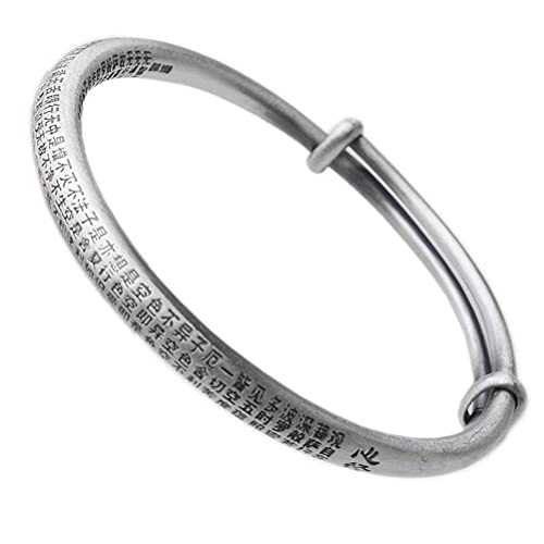 Bracelet dictons bouddhistes argent 999 manchette cadeau rétro femme