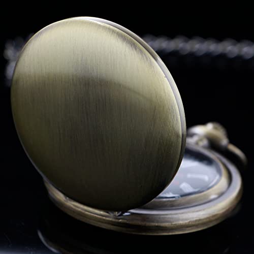 Image of Tiong Smooth Pocket Watch,Personalized Pocket Watch,Customized Watches for Men,Engraved Pocket Watches for Father's Day with Chain
