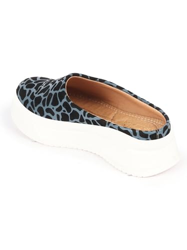 Image of FAUSTO Women's Fashion Outdoor Leopard Print Height Enhancer Open Back Slip On Casual Shoes