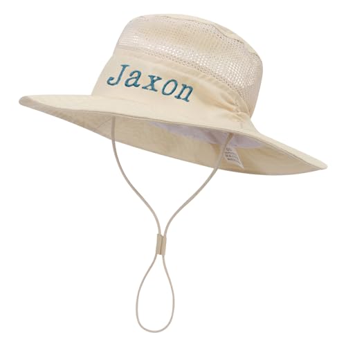 Personalized Toddler Baby Sun Hat, Custom Embroidered Name Boys Girls Bucket Hat, Infant Beach Hat Kids Summer Hat Age 0-8