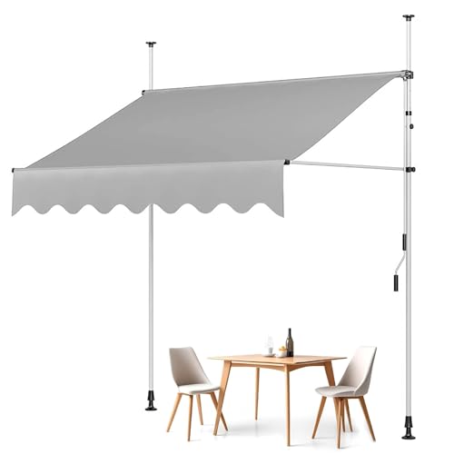 TDSYOCG Store banne sans Perçage Auvent Marquise Retractable, Store Manuel à manivelle pour café/Restaurant, Auvent Marquise Retractable pour Gazebo/Balcon, Montage sans perçage