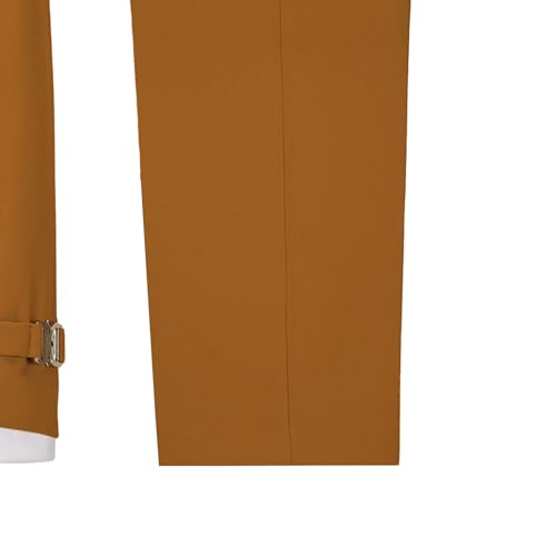Image of Men's 2 Piece Suit with Metal Clasp Slim Fit Suit Stylish Business Pants Casual Wedding Grooms Tuxedo Suit