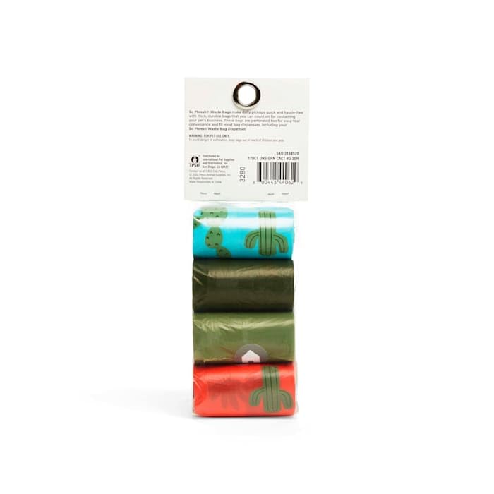 Image of So Phresh Multicolor Cactus-Print Unscented Dog Waste Bags Count of 120