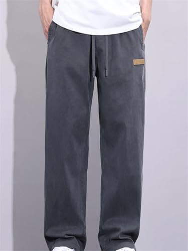 Men's Summer Thin Jeans Loose Fit Wide Leg Elastic Waist Casual Denim Trousers Plus Size4