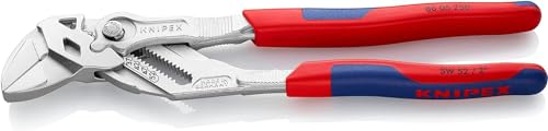 KNIPEX Zangenschlüssel Zange und Schraubenschlüssel in einem Werkzeug auf SB-Karte verchromt mit Mehrkomponenten-Hüllen 250 mm, 86 05 250 SB