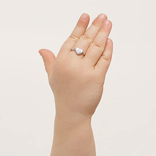 925 Sterling Silver Polished Heart Ring For Toddlers and Young Girls & Pre-Teens Sizes 2-5 Heart Shaped Jewelry for Little Girls - Children's Hypoallergenic Rings3