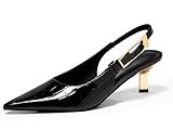Coutgo Womens Slingback Kitten Heels Closed...
