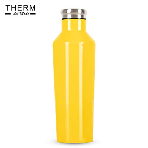 Therm La Mode Bouteille d'eau en acier inoxydable avec couvercle à visser, Gobelet isotherme sous vide pour garder au froid chaud, double paroi étanche pour salle de sport, 480 ml
