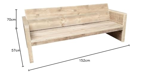 Wood4you Vince Holz Outdoor Gartenbank Lang - 3 Personen Terrassenbank & Aus Naturholz, Wasserdicht, Robust, Moderne Terrassenbank, Geeignet Für Jedes Wetter, Veranda, Rasen, Balkon, Hinterhof (Braun)