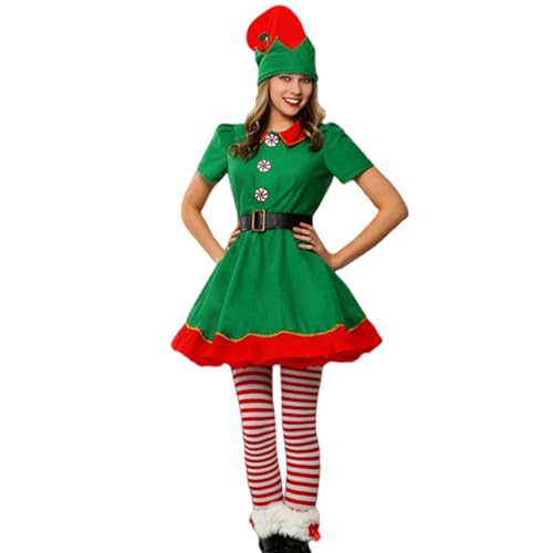 Disfraz de para adultos, disfraz de ayudante de Papá Noel, ropa de Navidad, vestido de para cosplay de Navidad