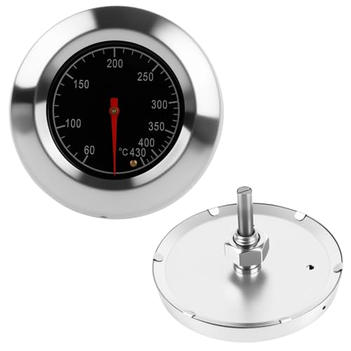 Termómetro de Barbacoa Analógico, Termometro Horno Leña 60-430℃ / 100-800℉, Medidor de Temperatura para Horno de Leña, Parrilla, Estufa y Ahumador, Pantalla Grande Fácil de Leer