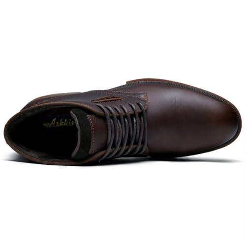 Image of Arkbird Men's Chukka Boots, Leather Ankle Dress Boot Casual Oxfords Lace Up Work Shoes