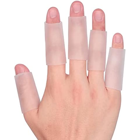Kimihome 20 PCS Gel Finger Sleeve Protectors, Silicone Finger Sleeve Cushions and Protects, Provide Relief for Finger Cracking, Corns, Blisters and Calluses Protect Cover