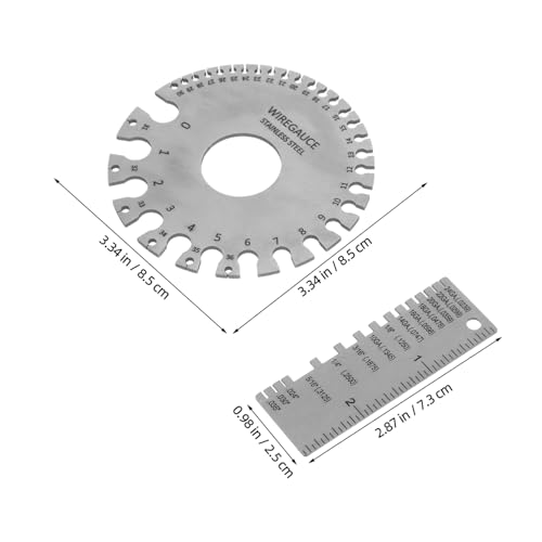 Juego de 2 calibradores de espesor para soldadura en acero inoxidable, herramientas precisas para medir alambres y brechas de soldadura, para inspección y fabricación miniatura 5