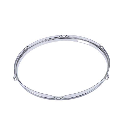 F Fityle Heavy Duty Aros para Redoblante de 13 Pulgadas con 6 Pernos, Grosor 1.5Mm (Paquete de 2) Plata miniatura 7