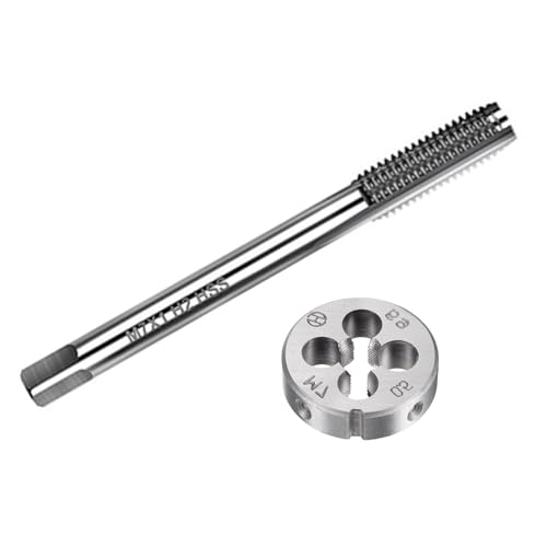 MACHSWON M7x0.5mm Metric Tap and Die Set,Machine Thread Screw Tap with Round Threading Die,Tap & Die Kit for Nut Screw Bolt Thread Repair