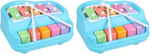 Image of Storio 2 in 1 Piano Xylophone Premium Non Toxic, Non-Battery, 5 Key Scale Musical Instrument for Kids, Toddlers (Multicolor) (Pack of 2)