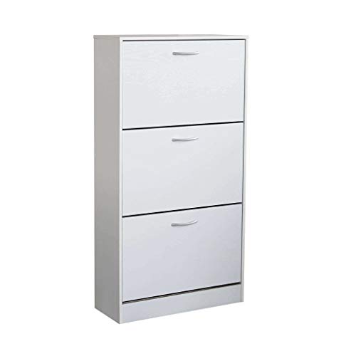 MilaniHome.it - Scarpiera Con 3 Ante In Legno Di Design Porta Scarpe Di Alta Qualità, Cm 60x24x115...