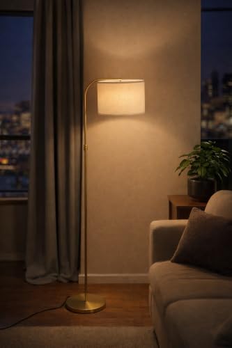 Modern Arc Floor Lamp with Adjustable Shade 64inch Height with 12...