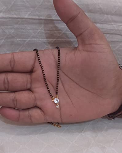 American Diamond Single Stone Mangalsutra - Round Shape