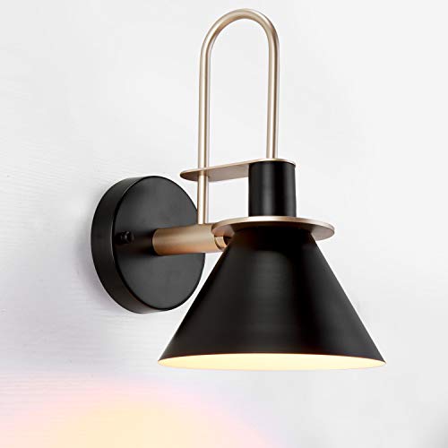 Asvert Vintage Industrial Metal Wall Lamp with E27 Retro Industrial Wall Light for Bedroom, Bedside Bar, Loft Café, Restore Living Room Black