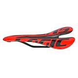 POENVFPO Leichter, Hohles Design, Carbonfaser, Glänzend Rot, Fahrradsattelsitz für Rennrad, Mountainbike, Universeller Einsatz (Rot)