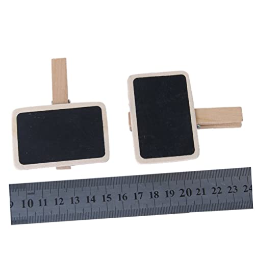 STOBOK 10 Piezas Pizarra Con Clip Marcadores Caballete De Pizarra De Mesa Papel Notas Pizarra En Etiquetas Signos De Mesa Mostrar Etiqueta De Comida De Pizarra Mini De Madera Black