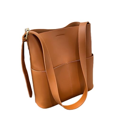 Sac fourre-tout pour femme, sac seau en cuir végétalien, sac à main, sac à bandoulière, sac fourre-tout, marron