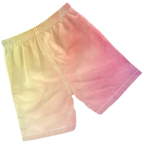 Pigsaly Boys' Swim Board Shorts Orange Rainbow Gradient Boy's Swim Trunks Kids Swimwear M2