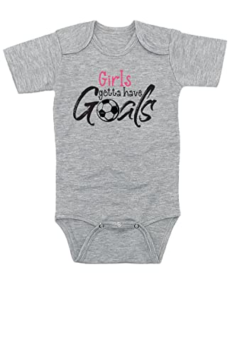 TeeNow - Girls/Guys gotta have Goals! - Soccer Sports Baby/Infant Bodysuit, Boy/Girl Unisex, Short Sleeve