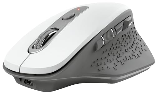 Ozaa Mouse Wireless Ricaricabile, Ergonomico, Sei Pulsanti, Due Pulsanti Silenziosi, Ricevitore USB Plug and Play, Senza Fili, per Computer, Desktop, iPad, PC Portatile, Tablet, Macbook - Bianco - Mouse gaming - Immagine 2