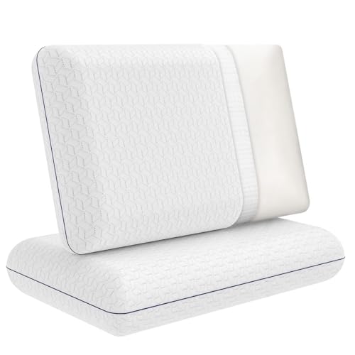 Ecosafeter Memory Foam Kissen - Orthopädisches Nackenstützkissen Hochdichtes Material kann den Nackendruck Besser lindern Ergonomisches Kopfkissen mit abnehmbarem und waschbarem Bezug (1 Pack)