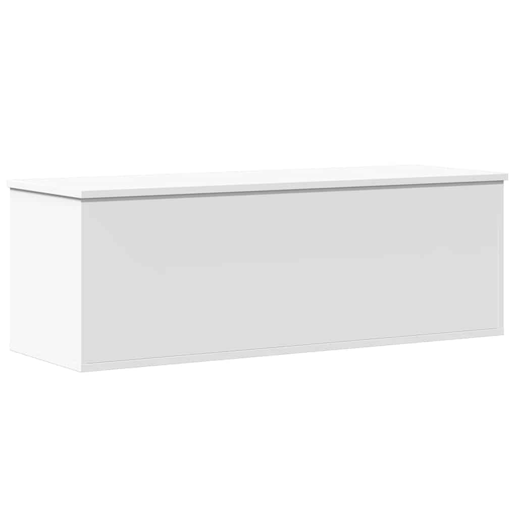 Vidaxl White Storage Box, Storage Chest For Hallway Living Room, Blanket Box For Clothes, Toy Box With Lid, Trunk, Engineered Wood