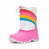 FUNCOO PLUS Toddler Warm Boots Girls Winter Snow Boots Child Rain Boot Waterproof Shoes Outdoor Size13