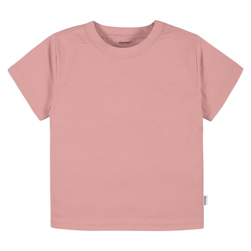 Image of Gerber Baby & Toddler 5-Pack Solid Short Sleeve T-Shirts Jersey 160 GSM