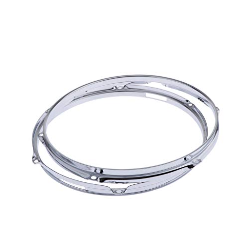 F Fityle Heavy Duty Aros para Redoblante de 13 Pulgadas con 6 Pernos, Grosor 1.5Mm (Paquete de 2) Plata miniatura 4