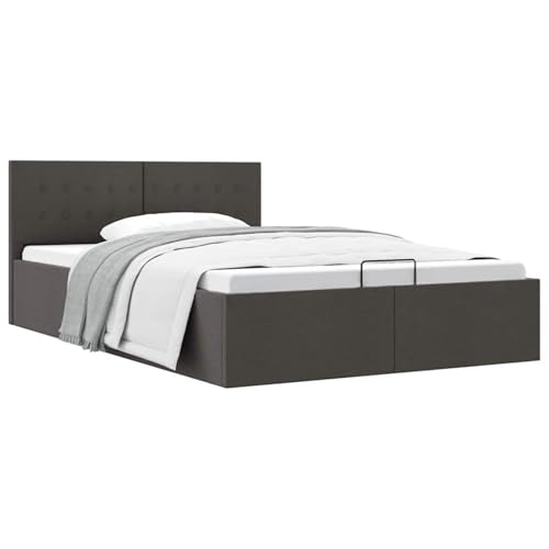 Rantry Cama canapé hidráulica almacenaje Tela Gris Oscuro 120x200cm