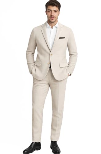 VENNYNG Men's 2 Pieces Corduroy Suit Slim Single Breasted Jacket Set Casual Business Wedding（Blazer+Pants）