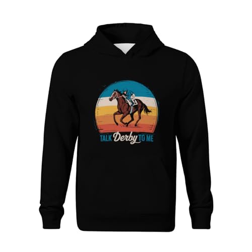 Kids Talk Derby to Me Retro Derby Time Horse Racing Boys Girls Lightweight Kangaroo Pocket Fleece Hoodies2