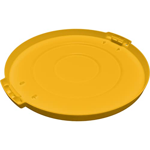 Image of SPARTA Bronco Lid for 20 Gal. Trash Can, Durable, Food-Safe, NSF and HACCP-Compliant, Lid for Commercial Use (Container Sold Separately - Fits Bronco Only), Polyethylene, 20 Gallon, Yellow (Pack of 6)